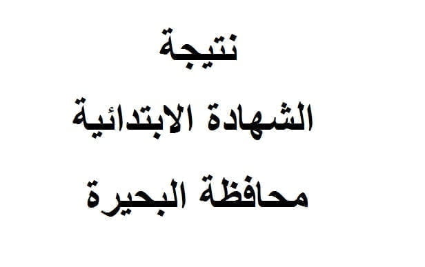 نتيجة الشهادة الابتدائية محافظة البحيرة