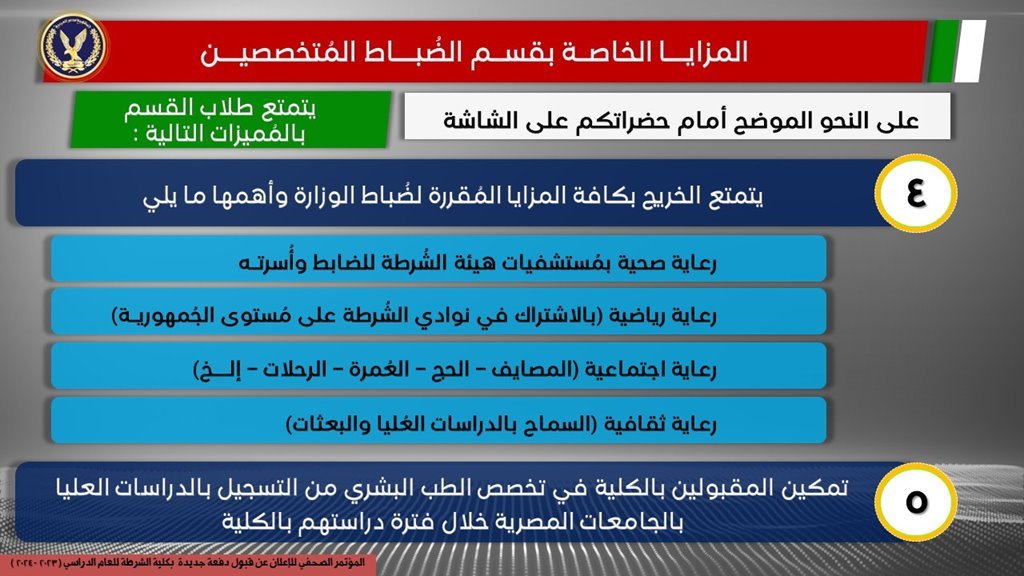 تنسيق كلية الشرطة الشروط الجديدة ورابط التقديم مباشر